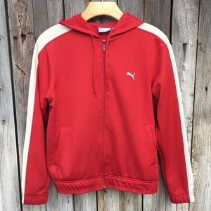Vintage Y2K Puma Hooded Track Jacket Red XL